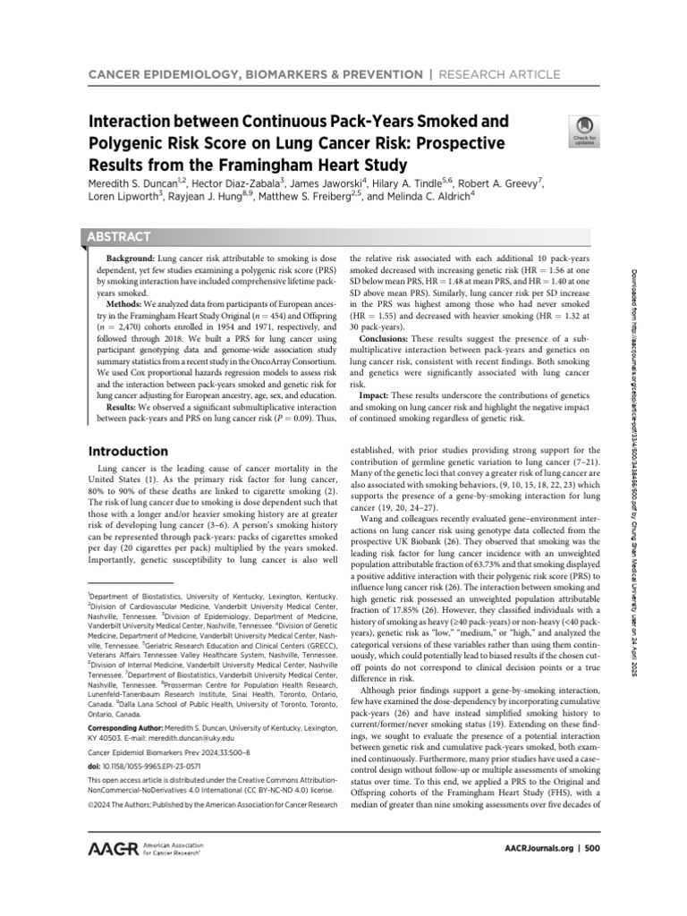 500 | PDF | Cohort Study | Tobacco Smoking