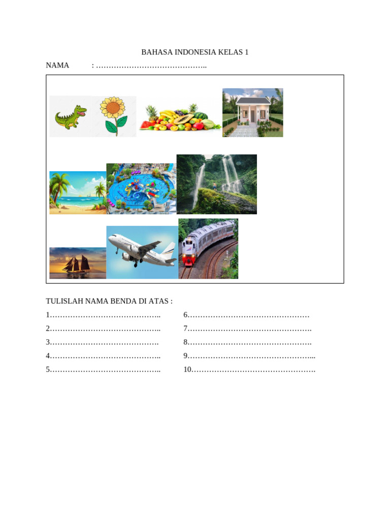Bahasa Indonesia Kelas 1 | PDF