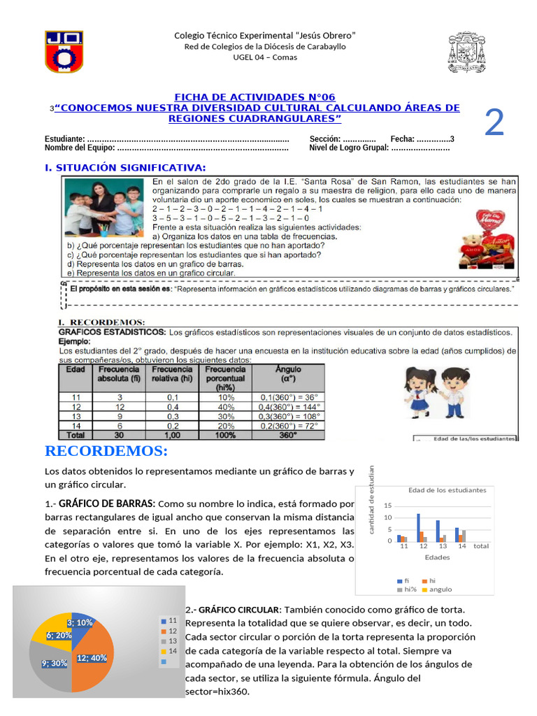 FICHA 8 Estadistica Barras y Circulares | PDF