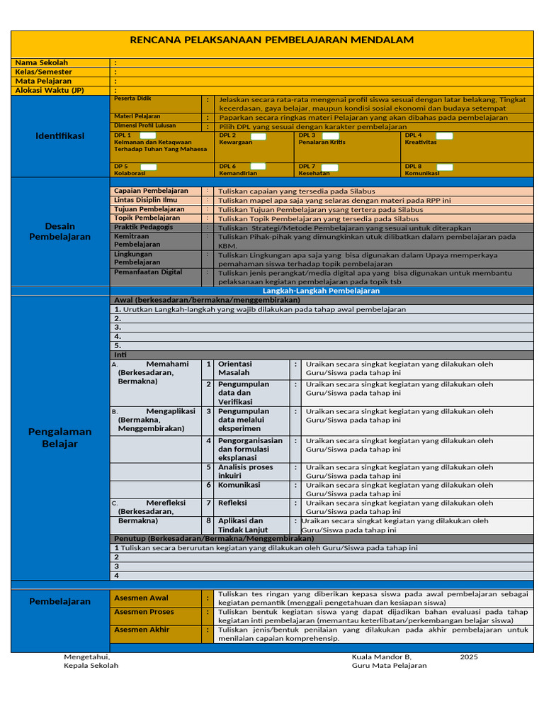 RPP Pembelajaran Interaktif dan Asesmen | PDF