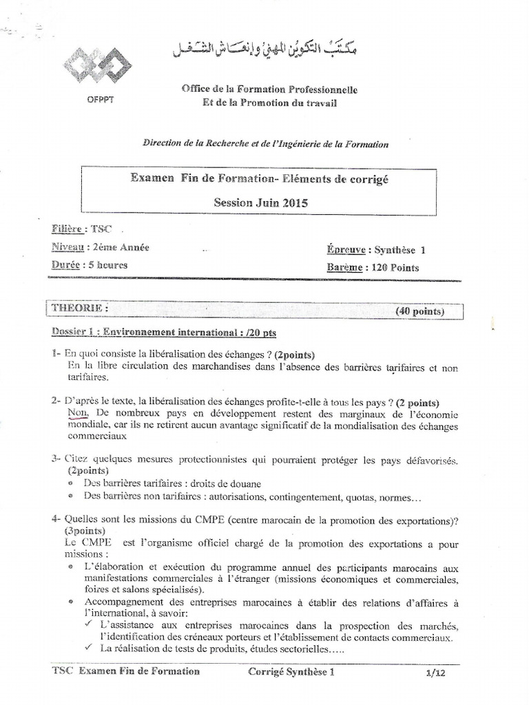 Corrigé EFF 15 V1 | PDF