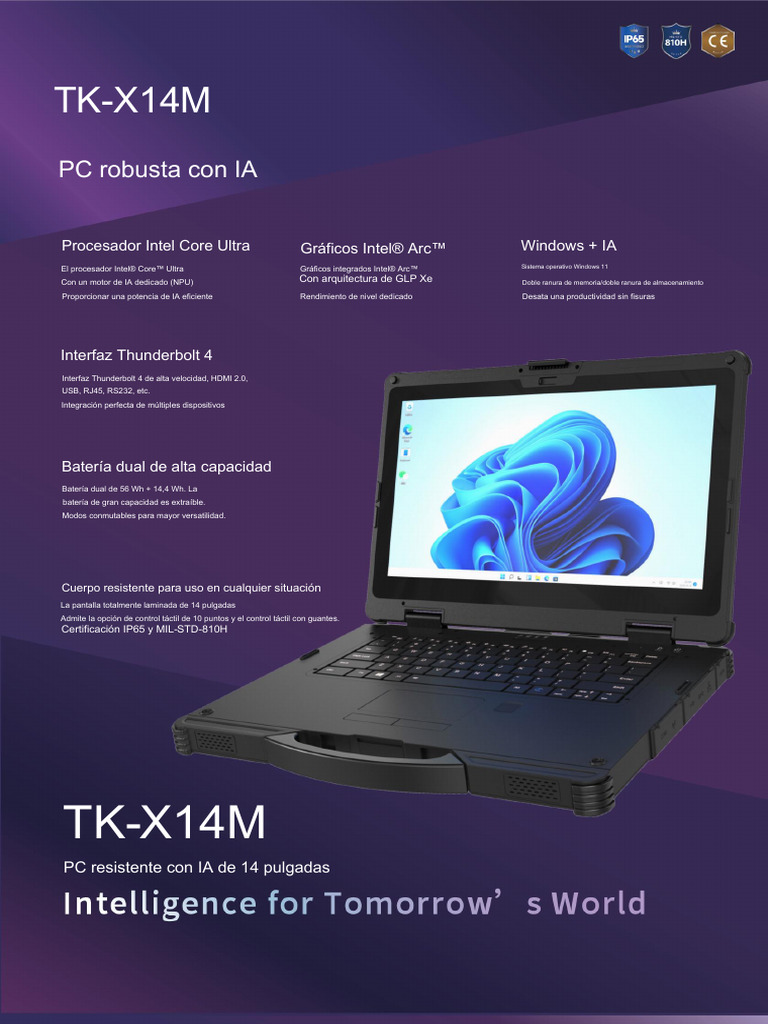 Rugged AI PC TK-X14M | PDF | Microprocesador | USB