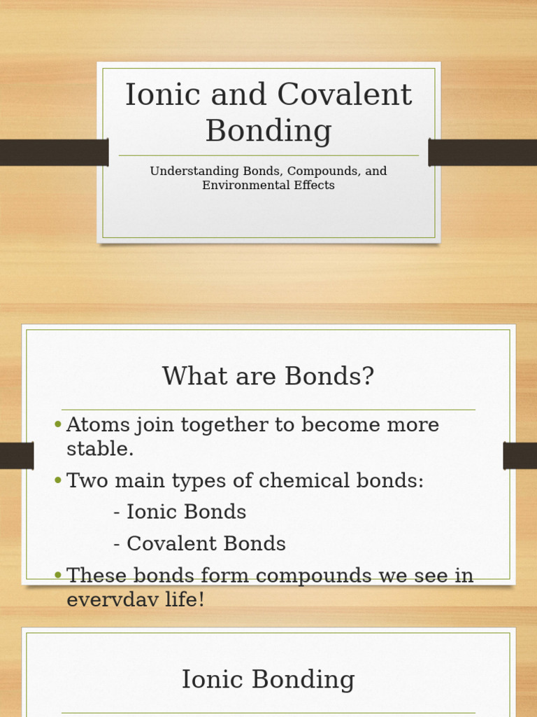 Ionic and Covalent Bonding With Visuals | PDF