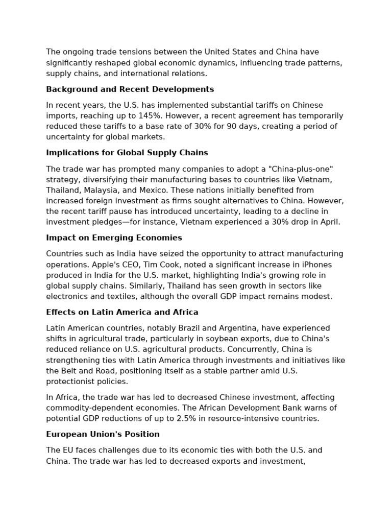 Independent Practice Us Vs China Trade War | PDF | Tariff | Global Politics