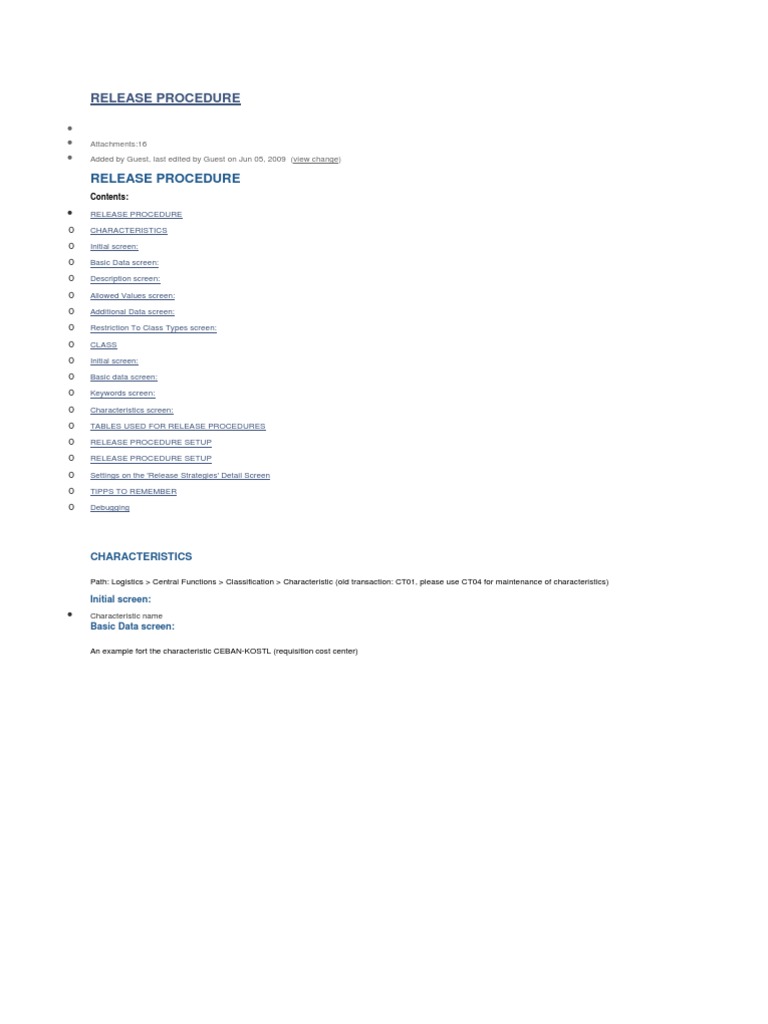 Release Procedure | PDF | Subroutine | Statistical Classification