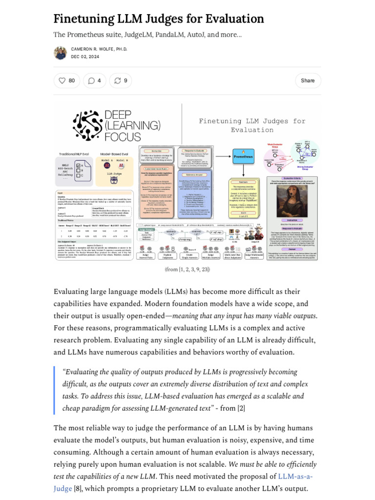 Finetuning LLM Judges For Evaluation | PDF | Evaluation | Cognitive Science
