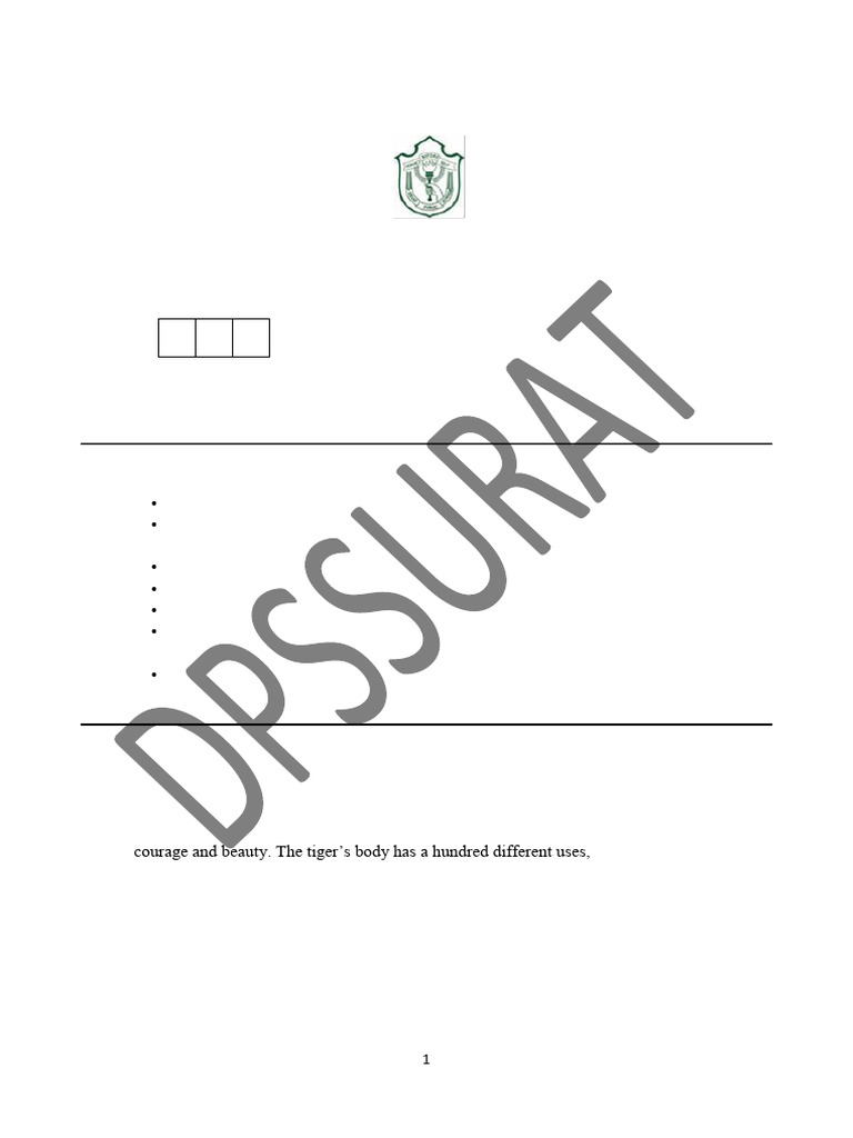 Class X English Communicative Exam Paper | PDF | Tiger | Friendship