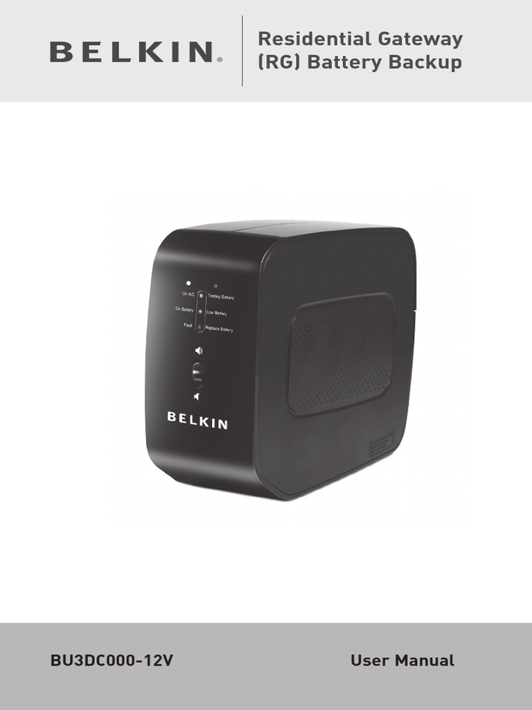 AT&T U-verse RG Battery Backup Manual | PDF | Telephone | Power Supply
