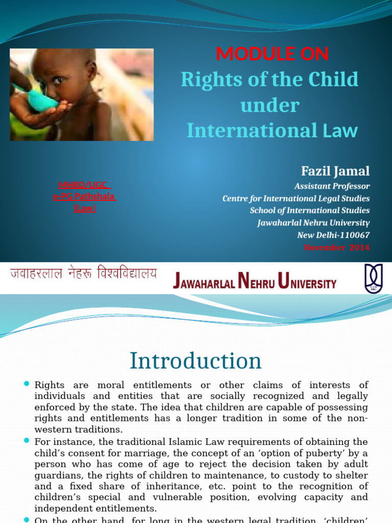 Rights of The Child Under International | PDF | Convention On The ...