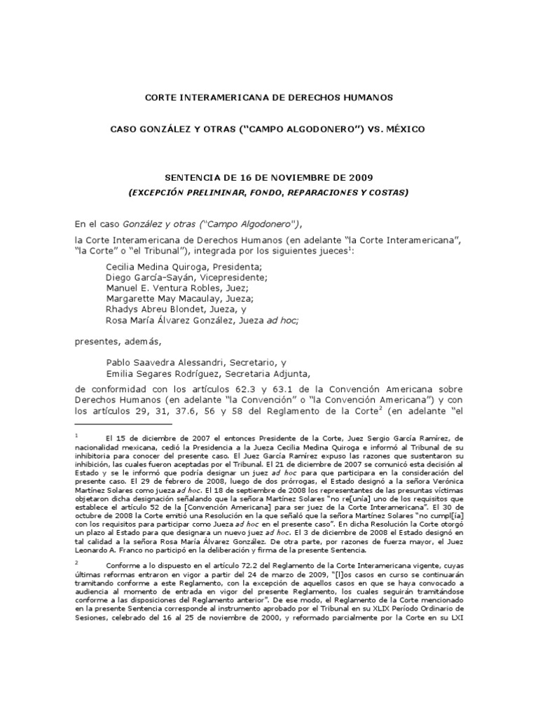 Caso González y Otras (