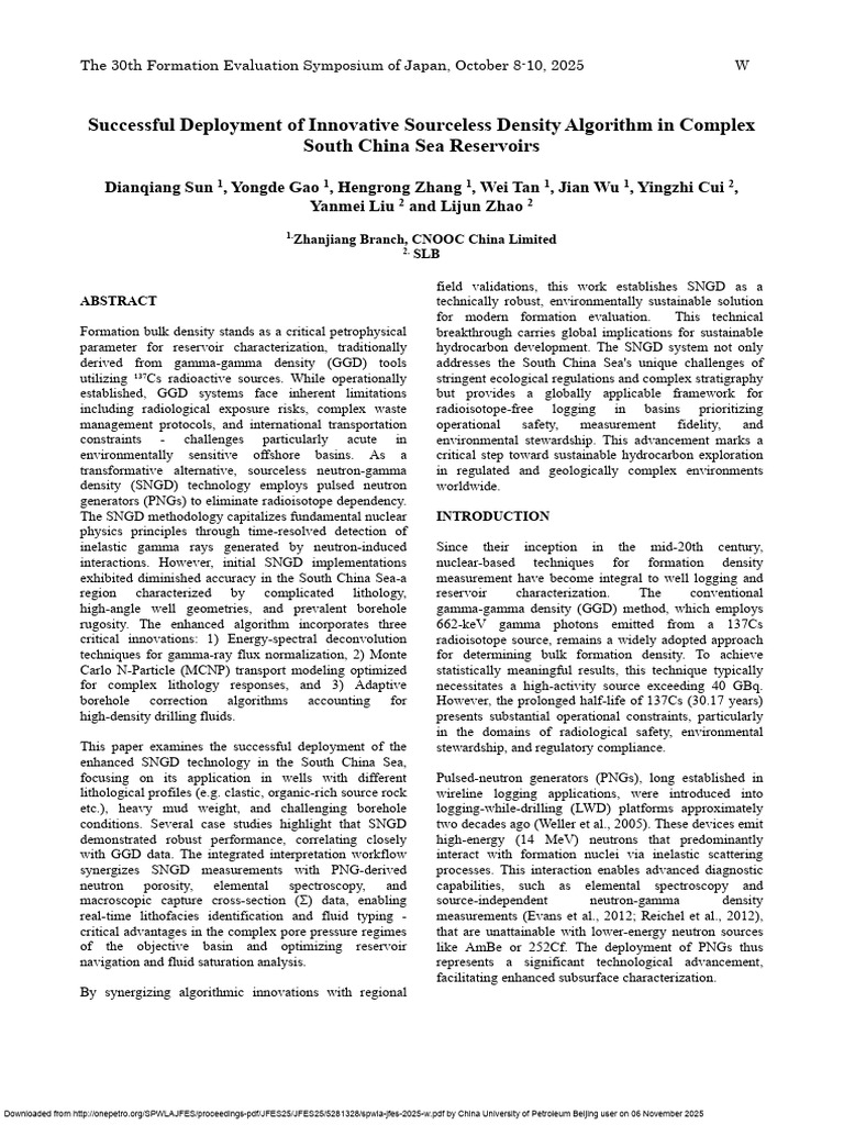 Successful Deployment of Innovative Sourceless Density Algorithm in ...