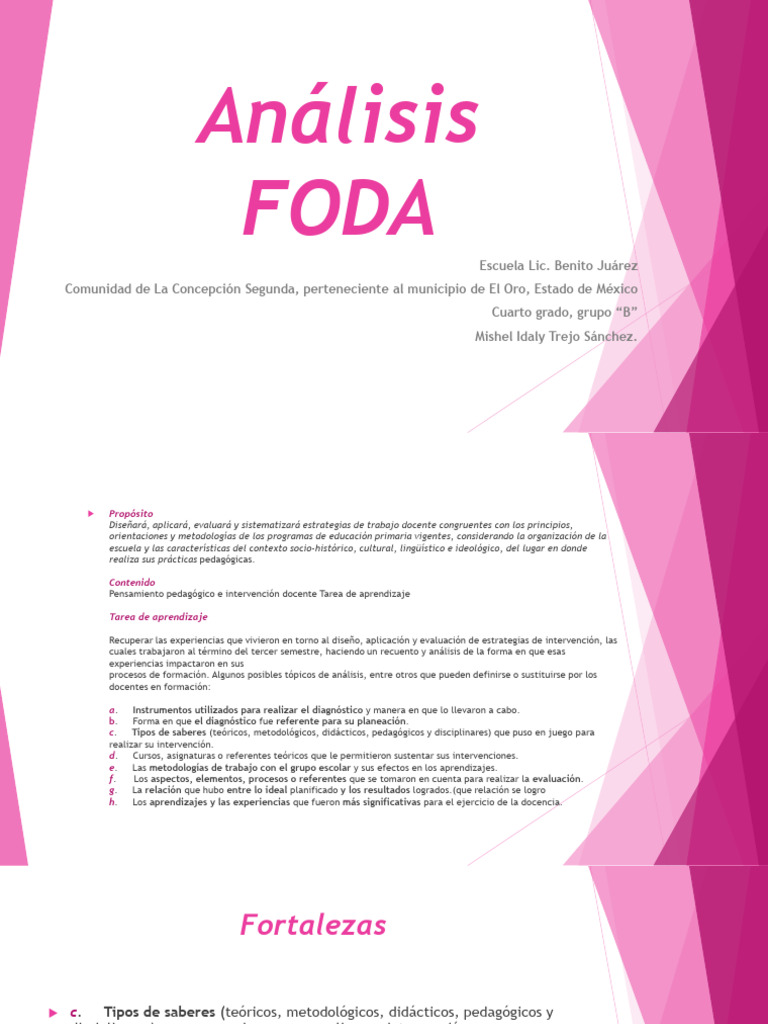 Análisis FODA de Prácticas Docentes | PDF | Enseñando | Maestros