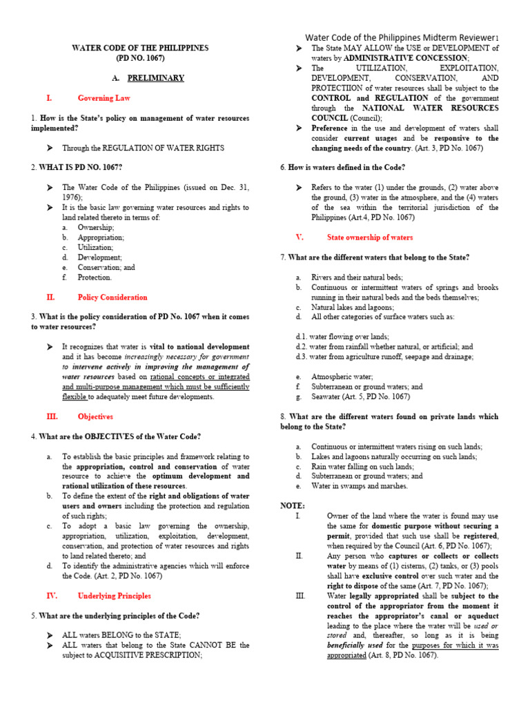 Water Code of the Philippines Overview | PDF | Navigability | River
