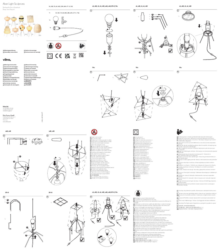 Akari Light Sculptures - Table and Floor Lamps Instructions | PDF