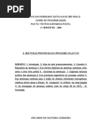 A SENTENÇA PROFERIDA NO PROCESSO COLETIVO