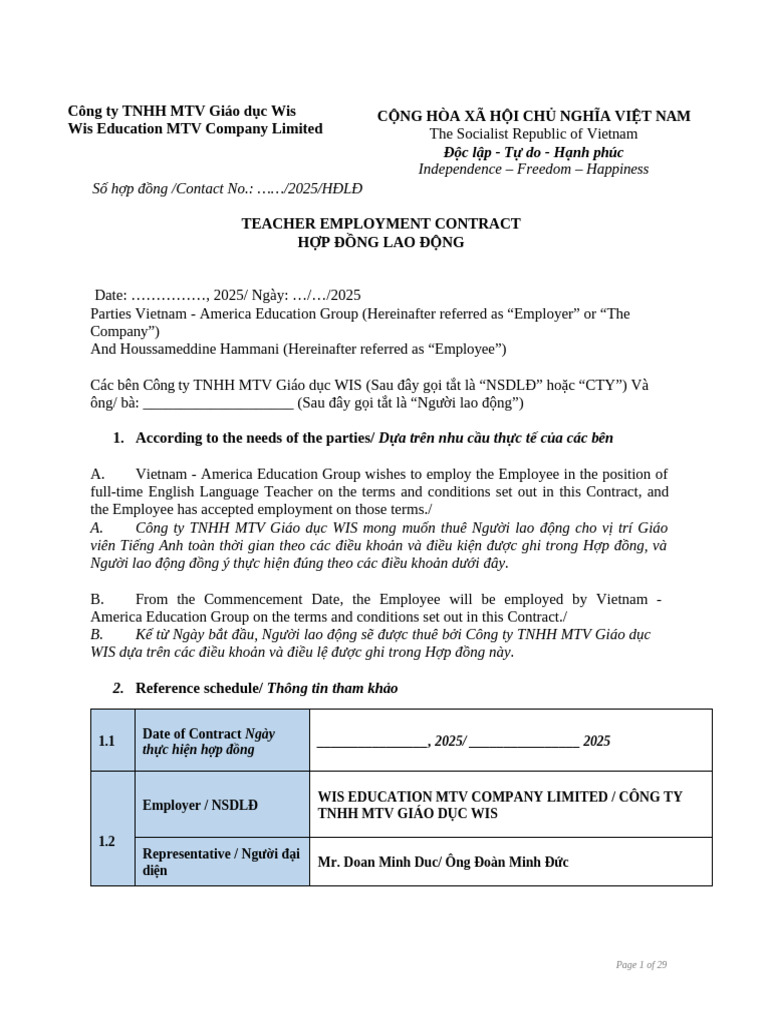 Sample - Parttime Contract Victoria | PDF