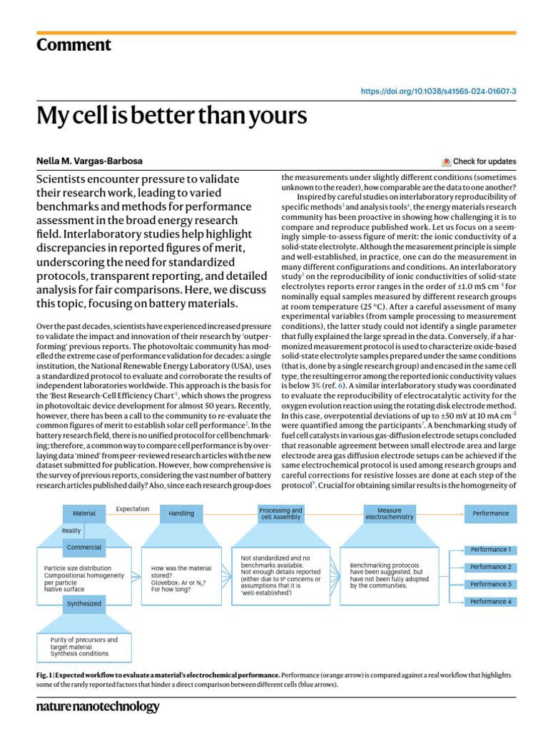 My Cell Is Better Than Yours: Comment | PDF | Electrochemistry ...