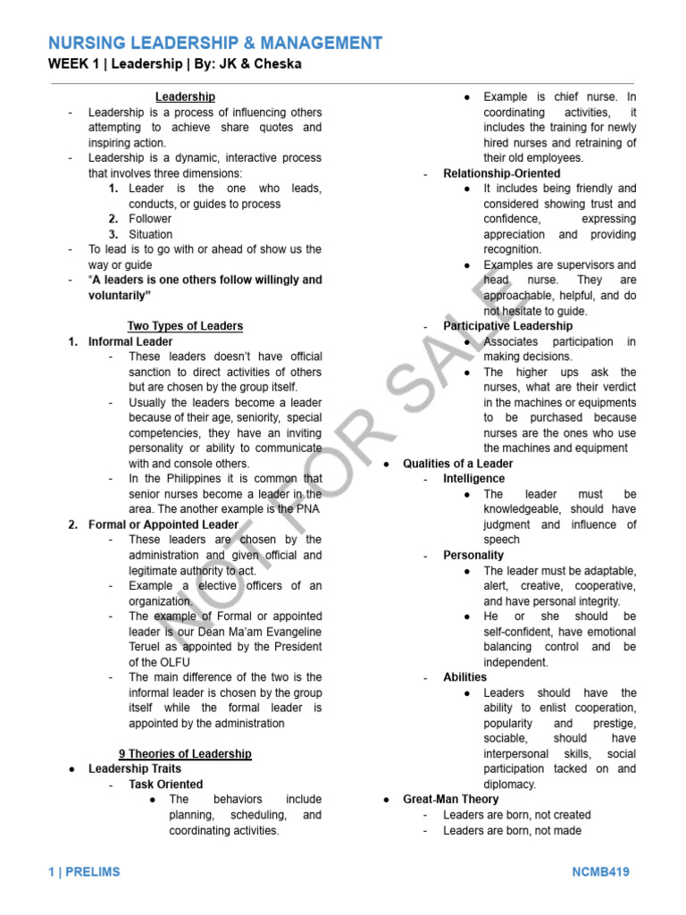 Leadership | PDF | Leadership | Nursing