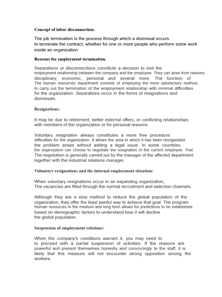 Understanding Employment Termination Process | PDF | Employment | Human ...