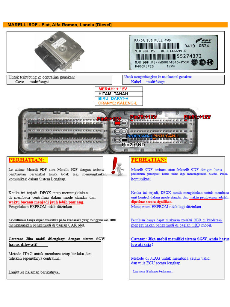 Panduan Bypass SGW untuk Marelli 9DF | PDF