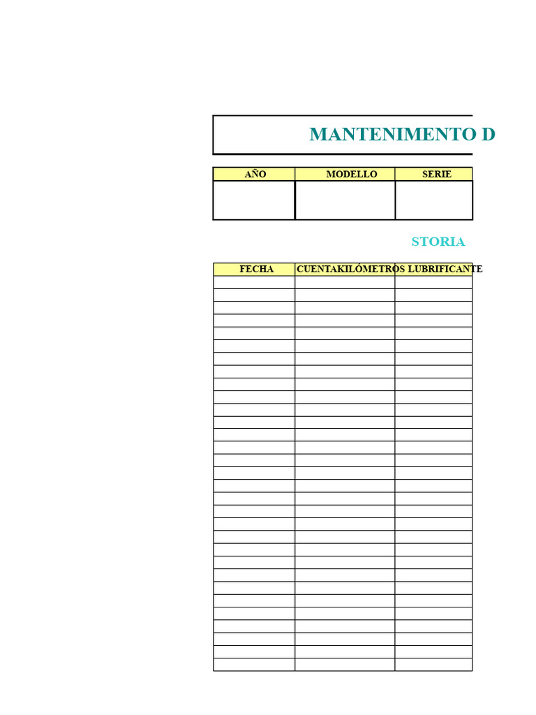 Modello Per La Manutenzione Dei Veicoli in Excel | PDF
