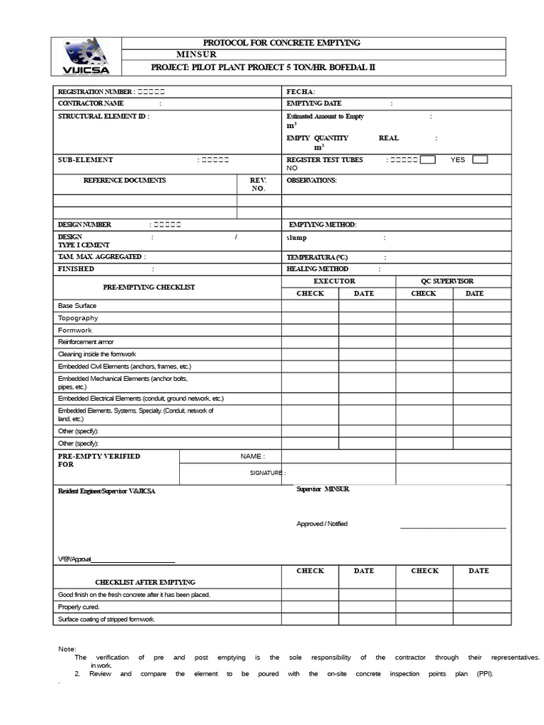 Concrete Emptying Protocol Guide | PDF | Concrete | Pipe (Fluid Conveyance)