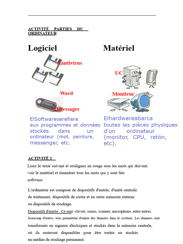 Composants et logiciels d'ordinateur | PDF | Matériel informatique ...