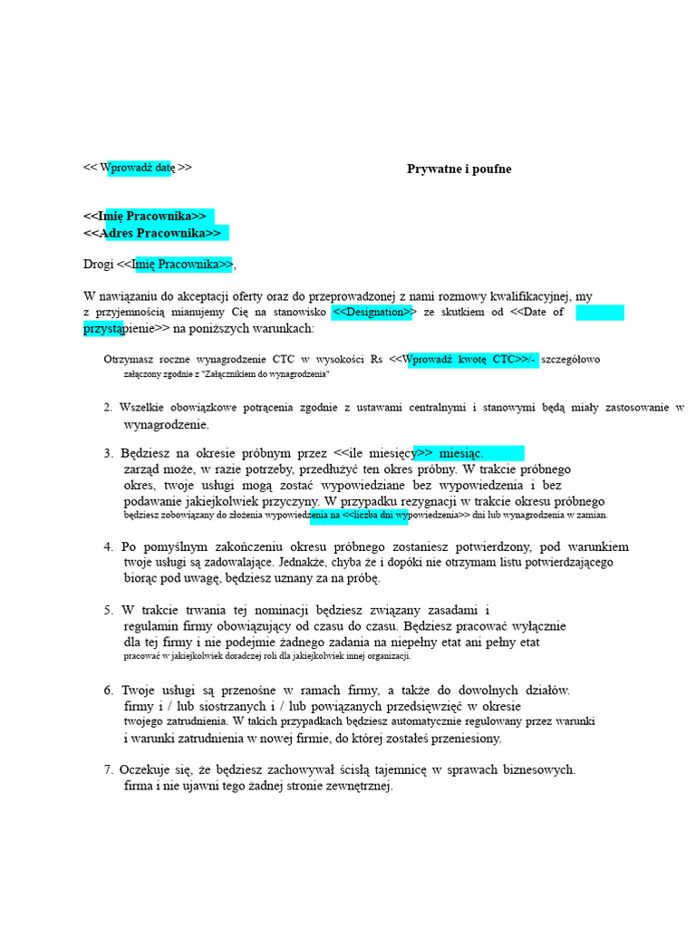 Prosty Wzór Listu Zapraszającego | PDF