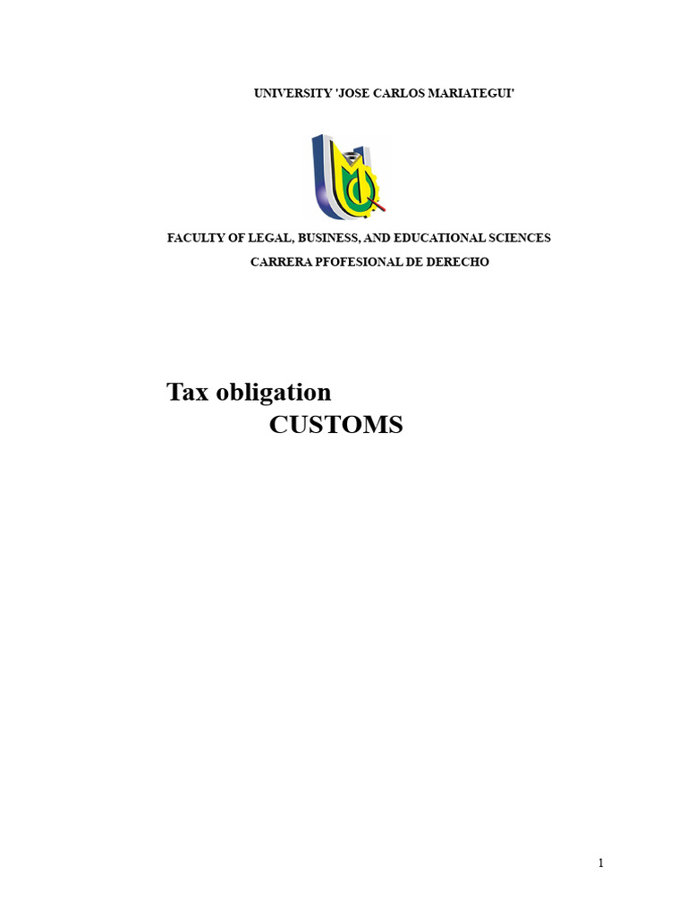Customs Tax Obligation Overview | PDF | Taxes | Customs