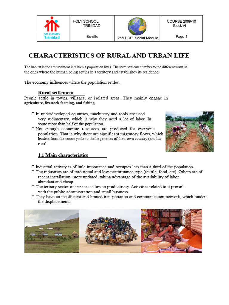 Rural vs Urban Life Characteristics | PDF | Poverty | Poverty ...