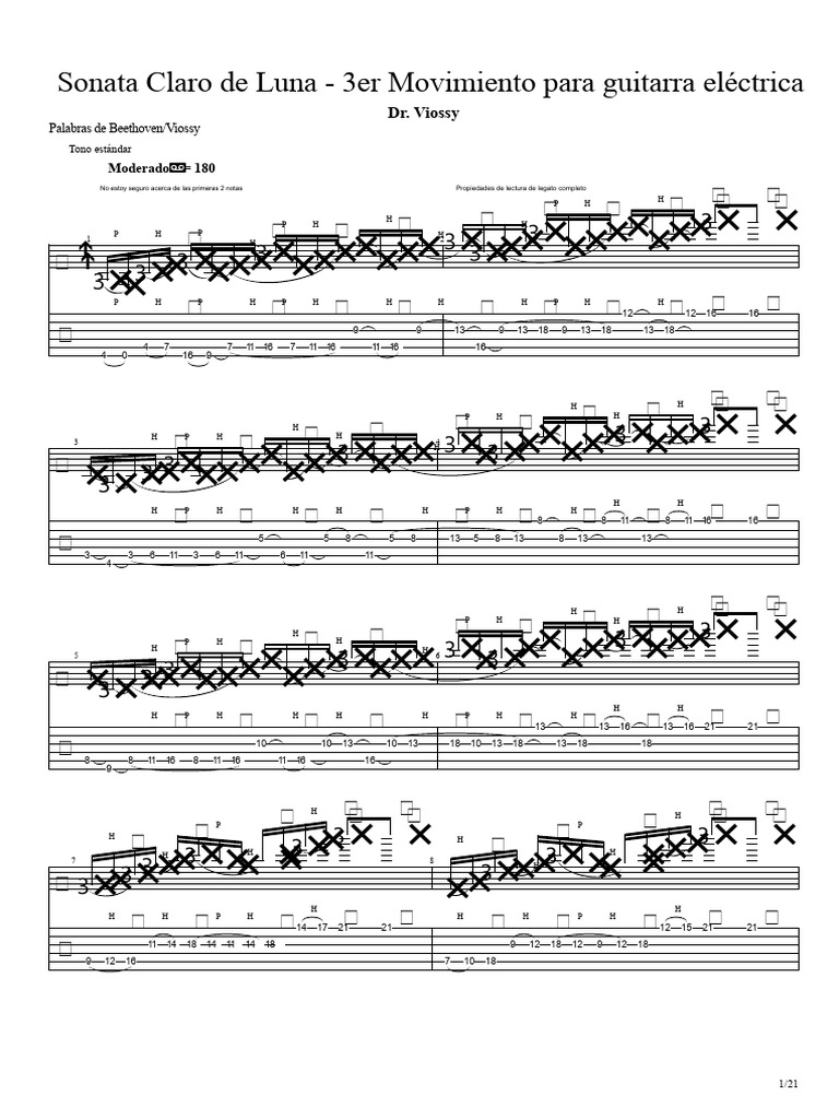 Sonata Claro de Luna, 3er Movimiento | PDF | Sonata para piano n. ° 14 ...