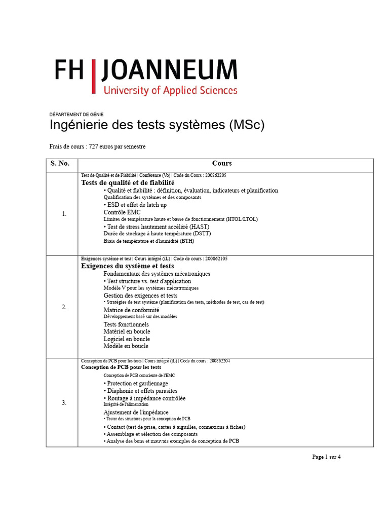 Master en Ingénierie des Tests Systèmes | PDF | Test de logiciel ...