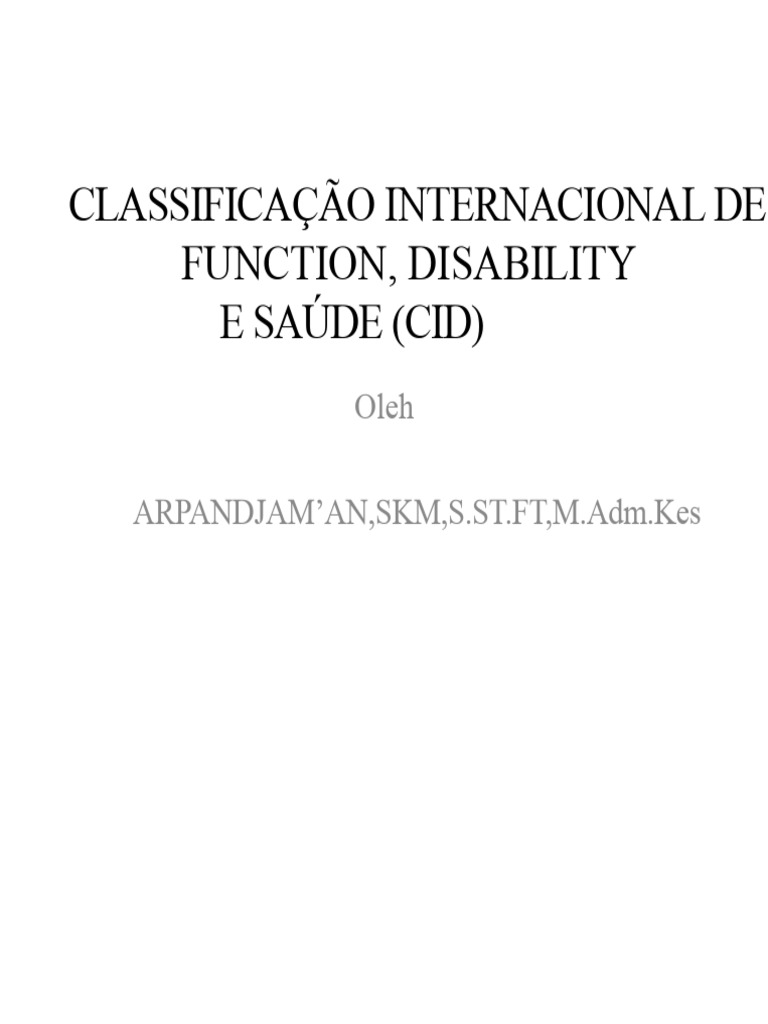 Classificação Internacional de Funcionalidade | PDF | Deficiência | Dor