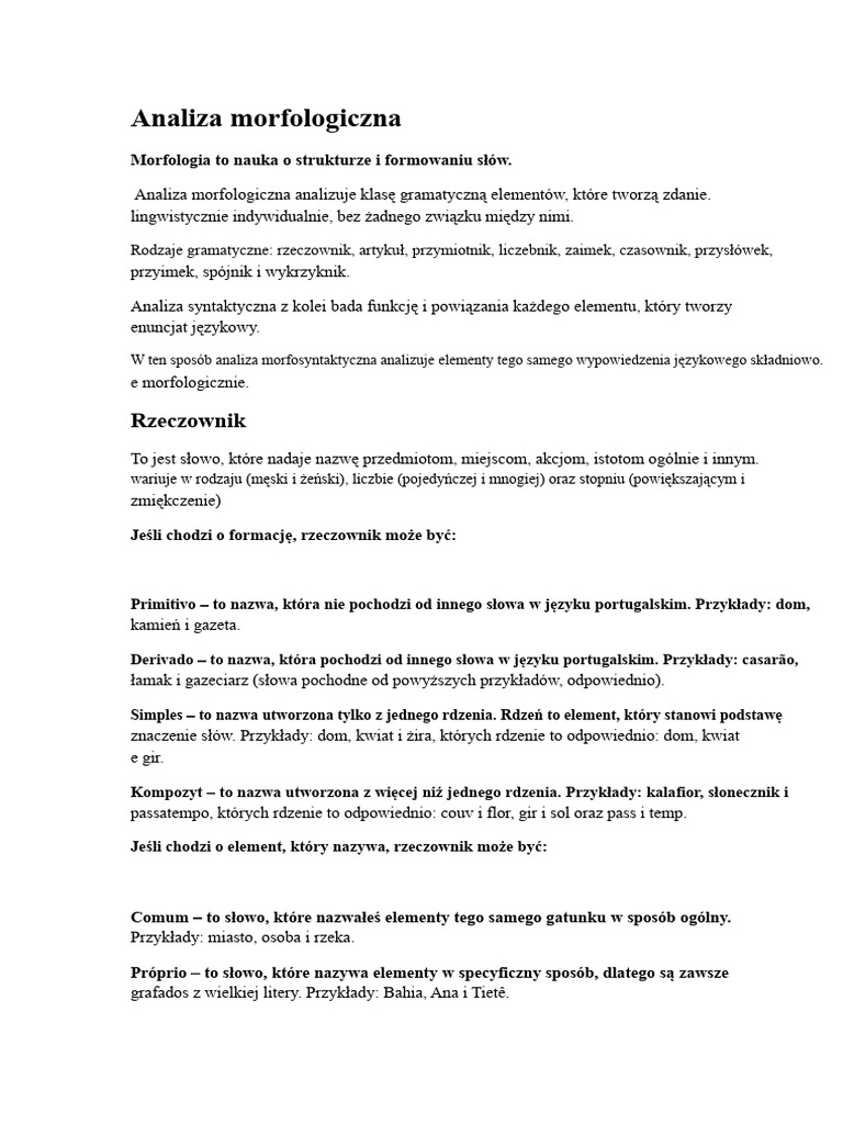 Analiza Morfologiczna | PDF