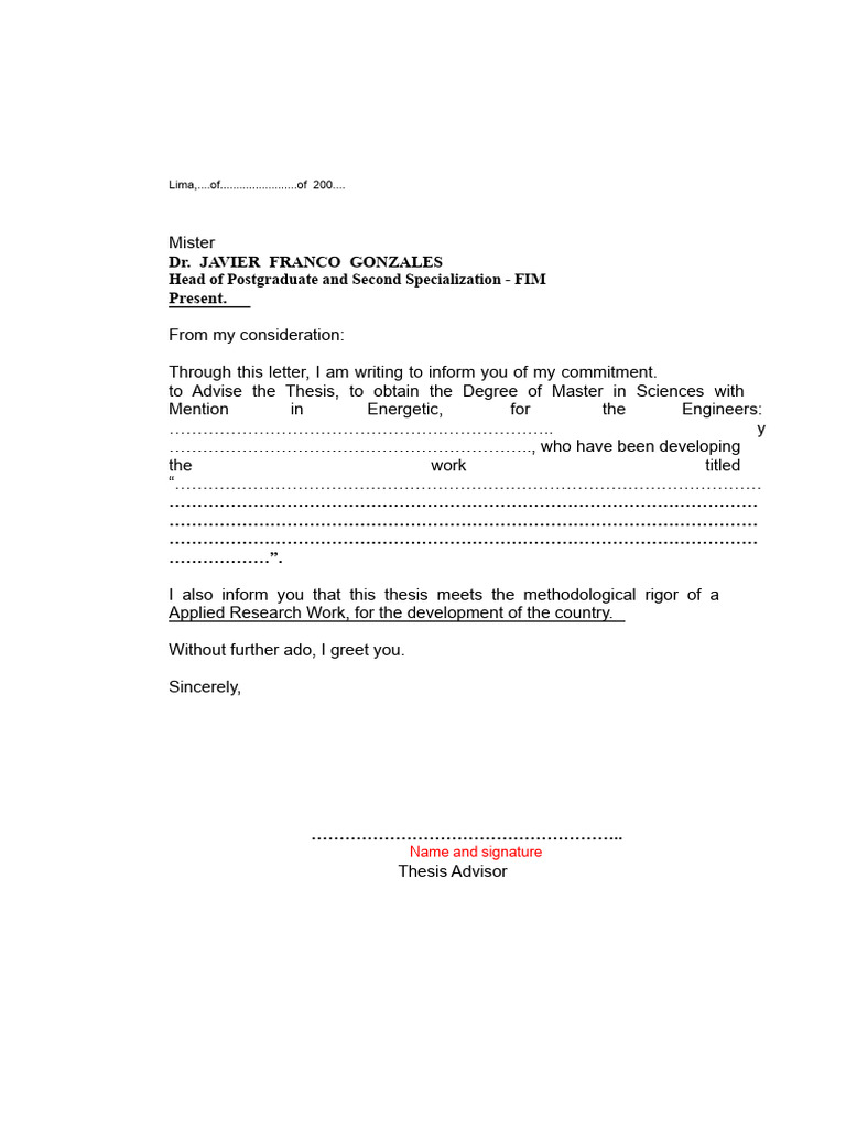 Thesis Enrollment Request for Master's Degree | PDF