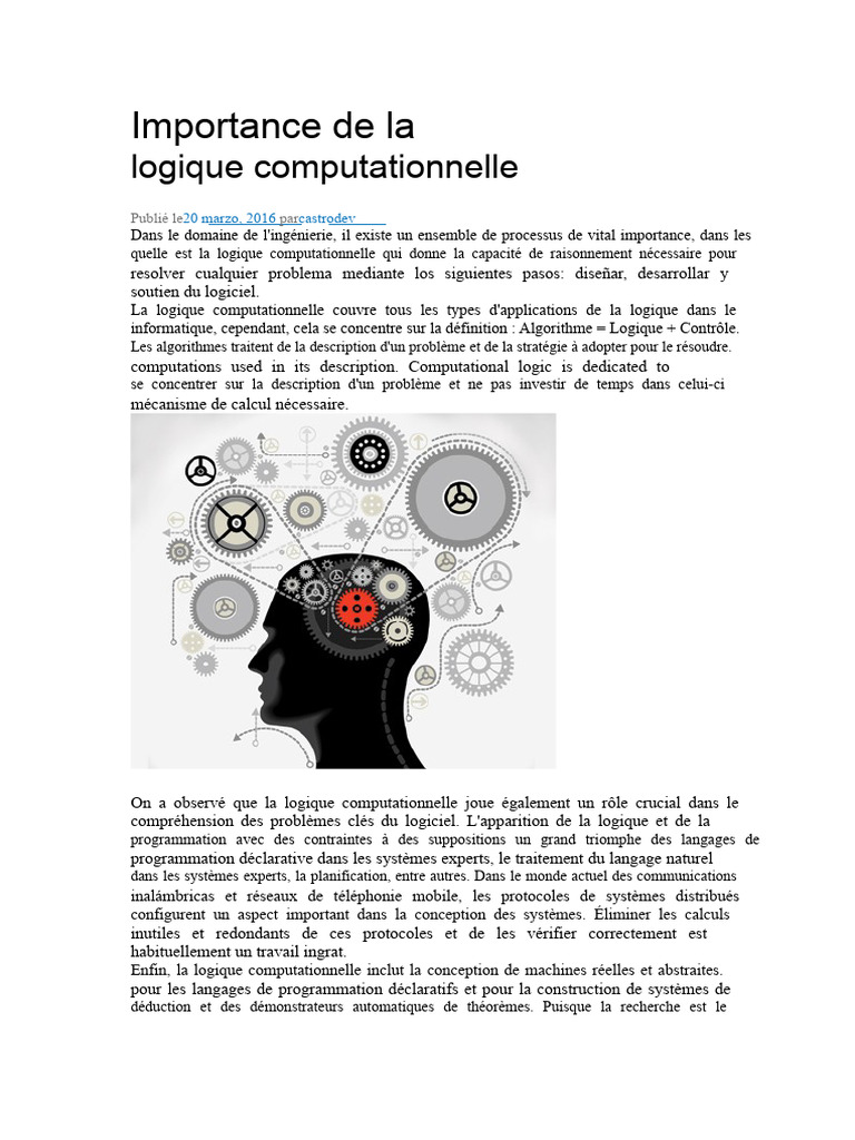 Importance de la logique computationnelle | PDF | Logique mathématique ...