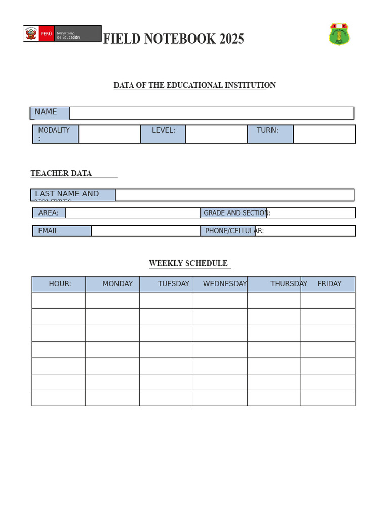 Field Notebook Template 2025 | PDF | Learning | Communication