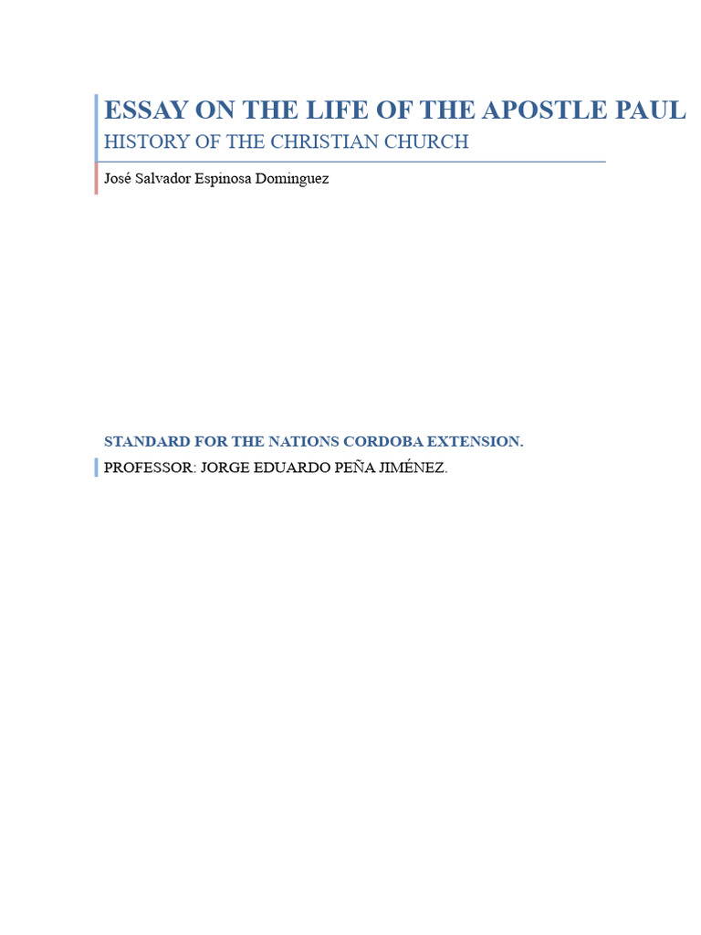 Apostle Paul's Life and Mission | PDF | Paul The Apostle | Barnabas