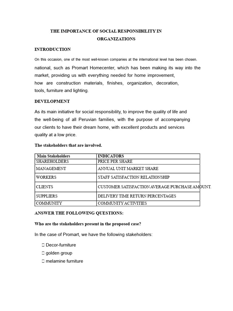 Week 03 Topic 1 Assignment The Importance of Social Responsibility in ...