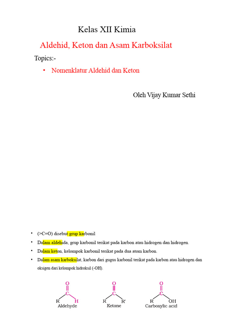 Nomenklatur dan Metode Aldehid Keton | PDF
