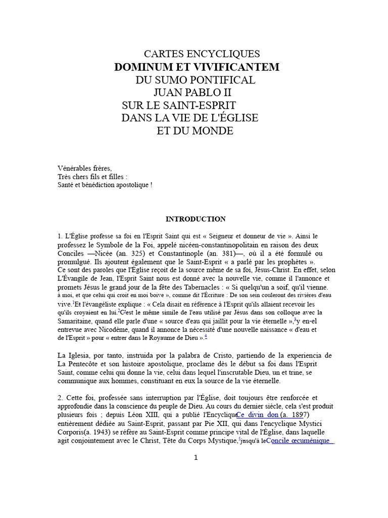 L'Esprit Saint dans la Vie de l'Église | PDF | Saint-Esprit | Dieu le Père