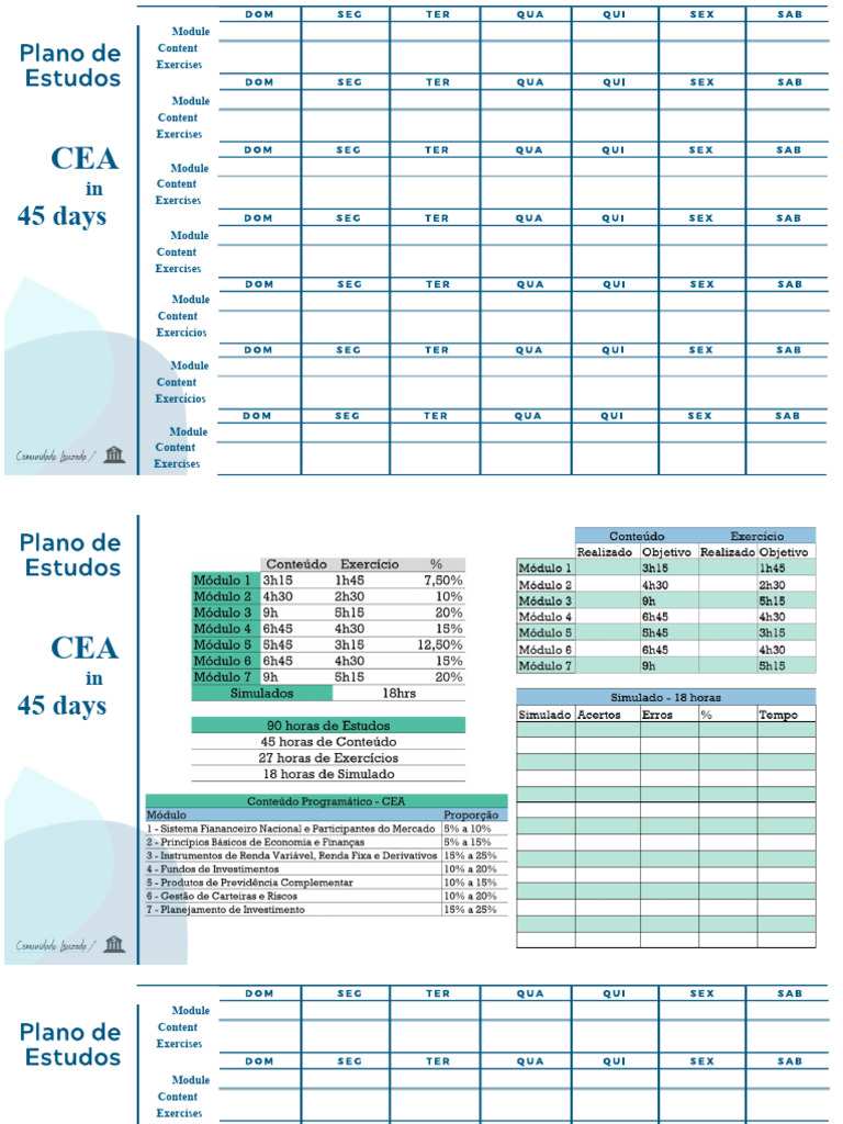 CEA Exercises in 30 and 45 Days | PDF