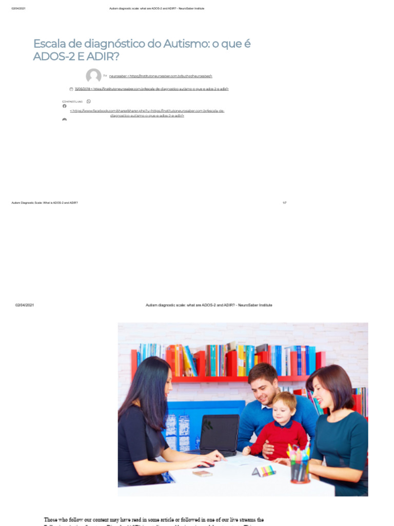 Autism Diagnosis: Understanding ADOS-2 & ADIR | PDF | Autism | Medical ...