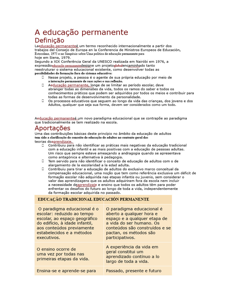 Educação Permanente: Conceitos e Paradigmas | PDF | Aprendizado ...