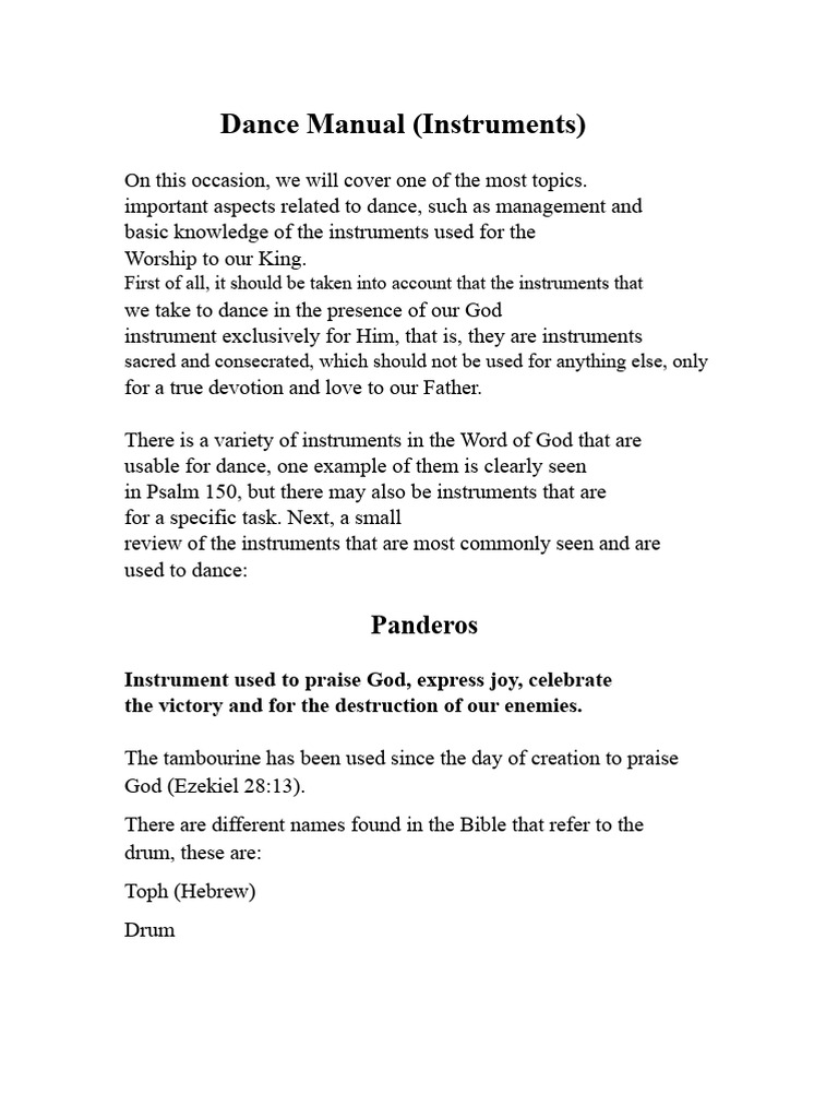 Sacred Dance Instruments Guide | PDF | Ark Of The Covenant | Glory ...