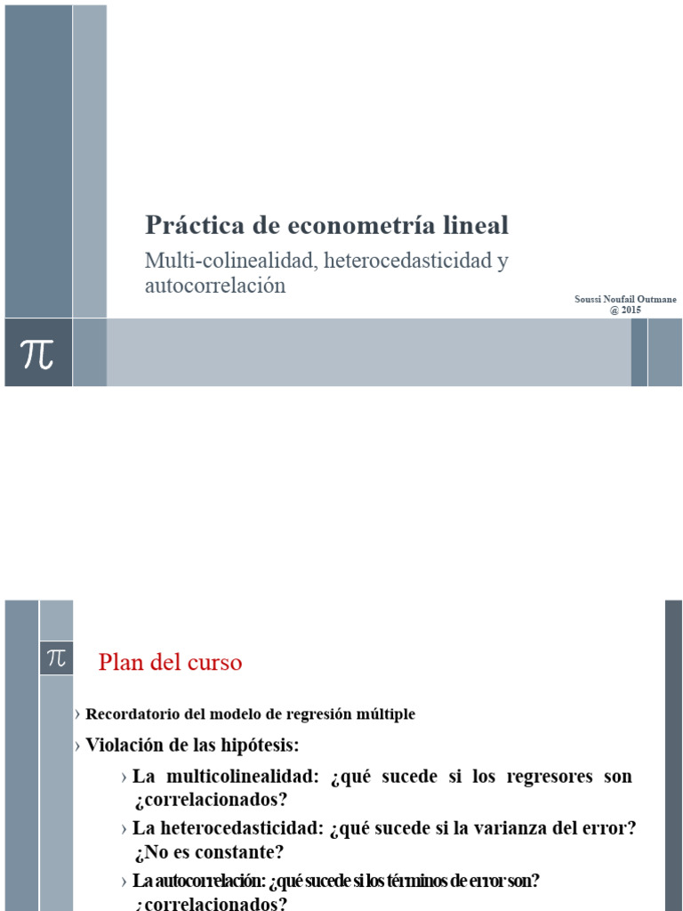 Econometría: Multicolinealidad y Heterocedasticidad | PDF | Mínimos ...