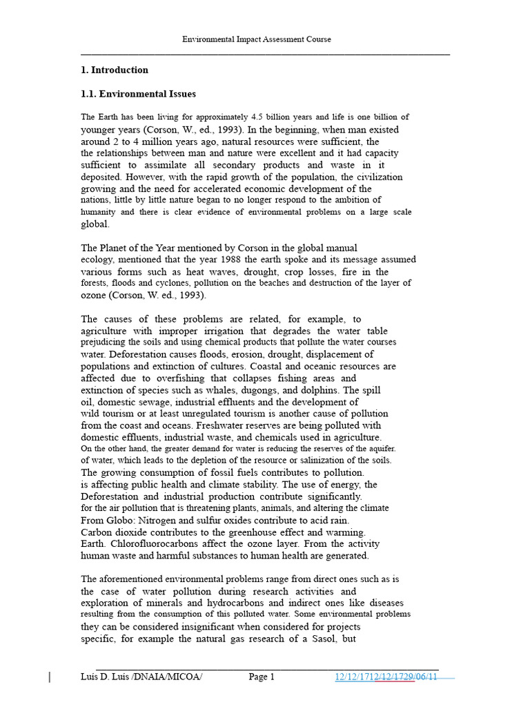 Environmental Impact Assessment Course | PDF | Greenhouse Gas | Climate ...