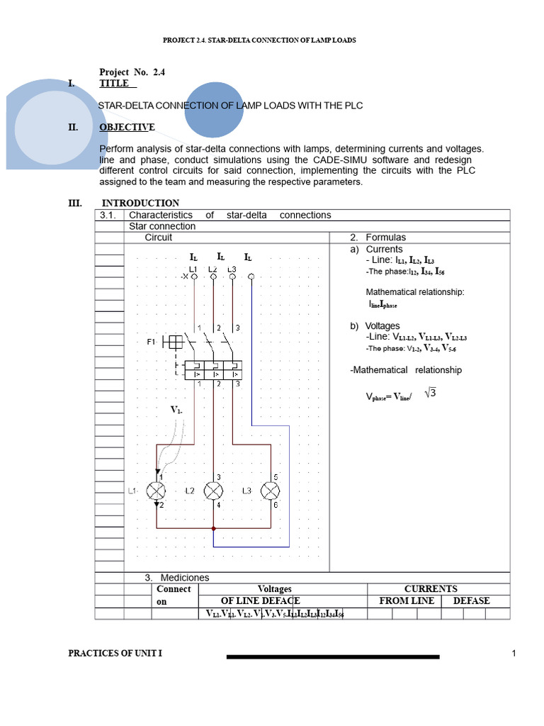 Star-Delta Lamp Load Connection Analysis | PDF | Programmable Logic ...