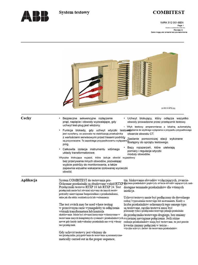 Katalog Przełącznika Testowego Abb | PDF
