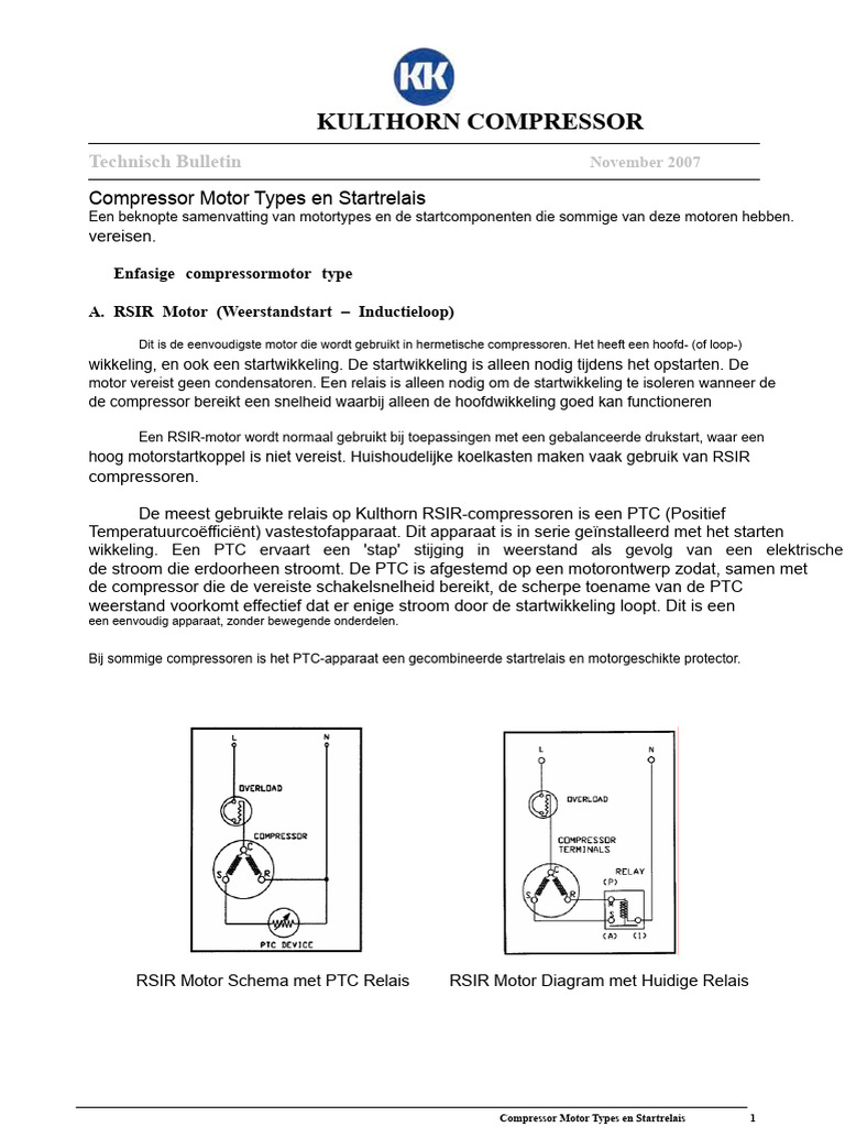 Compressor Motor Typen en Startrelais | PDF